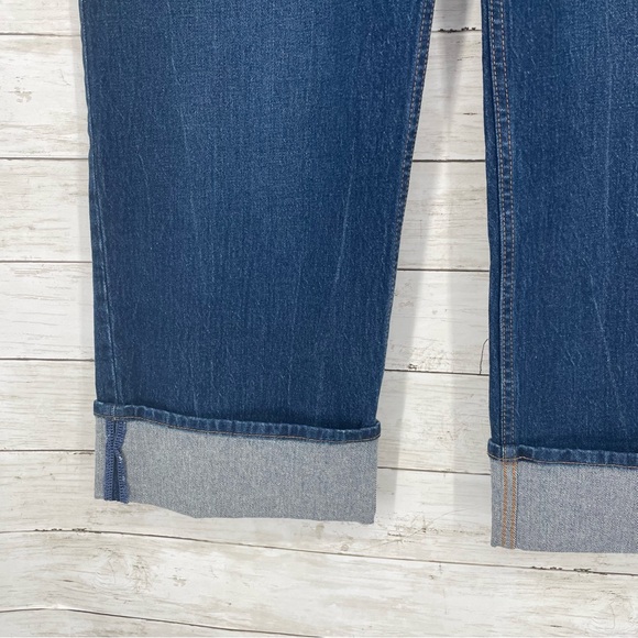 Abercrombie & Fitch The 90's Relaxed Jean High Rise Size 32 Dark Wash Curve Love - Picture 7 of 11